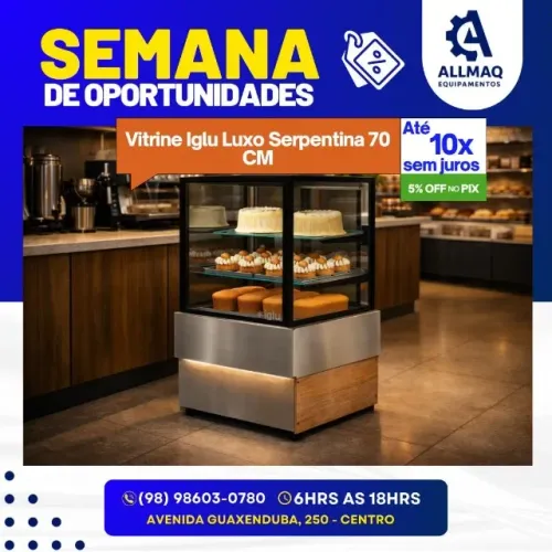 Vitrine Luxo Confeitaria 70 CM IGLU