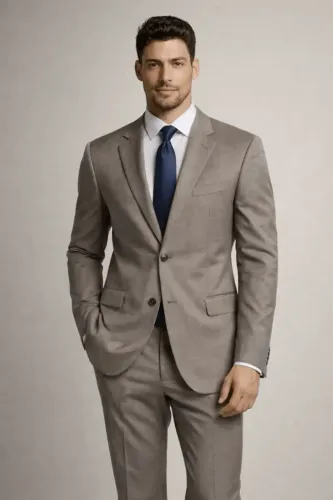 terno calvin klein original 100% lã cor taupe tamanho 50