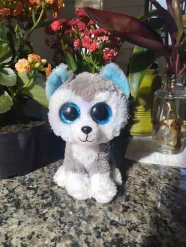 Beanie boo Husky cinza pelúcia usado
