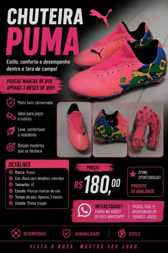 Chuteira puma, três meses de uso