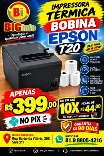 Impressora  USB  Epson T20  - Em ate 10x Fixas 