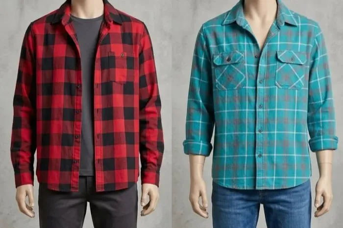 Kit 2 Camisas Xadrez (Vermelha e Azul) - Estilo Casual