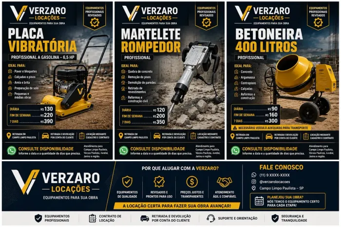 ALUGUEL DE PLACA VIBRATÓRIA