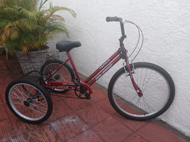 Bicicleta Triciclo aro dianteiro 26, aro traseiro 20 cor vermelho - Dalannio Bike