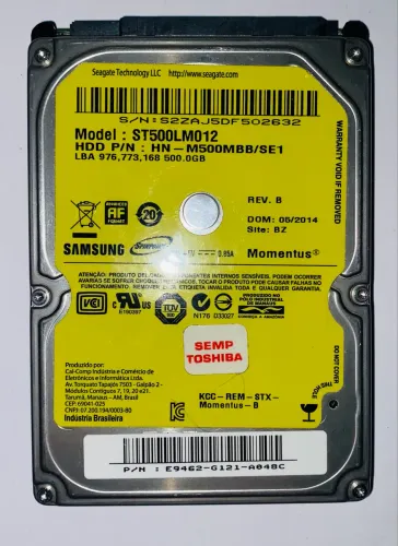HD Samsung/Seagate Momentus 500GB