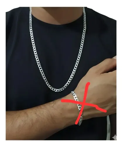 Corrente prata italiana masculina