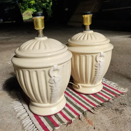 Par de bases de abajur em porcelana