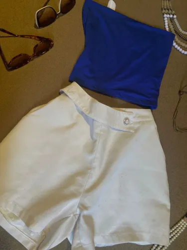 Cropped azul royal em suplex tamanho M