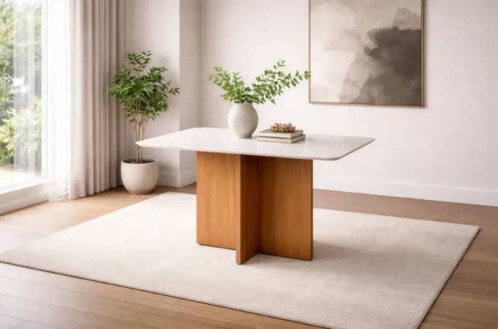 Mesa de Jantar Contemporânea Glass Top