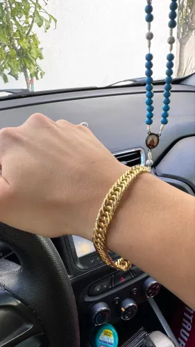 Pulseira folheada a ouro 9mm