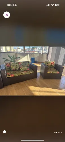 Conjunto de sofá fibra para jardim 