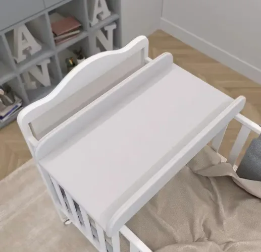 Trocador De Fraldas de Bebê Almofadado Cômoda/Milão Para Berço Corino Liso - Pratikza