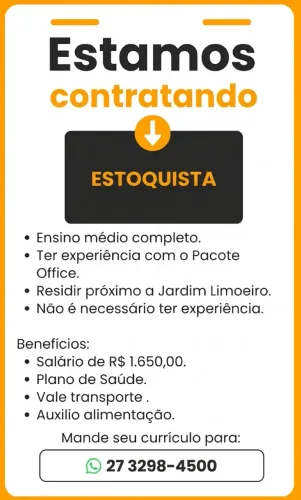 VAGA DE EMPREGO - ESTOQUISTA