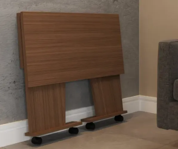Mesinha com rodinha home office dobrável
