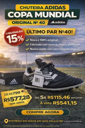 Chuteira Adidas Copa Mundial Original Couro Canguru Nº40 Nova na Caixa