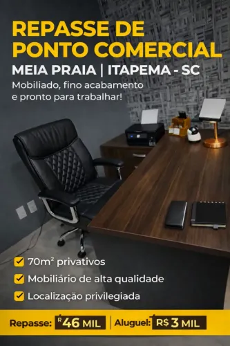 Repasse Ponto Comercial Mobiliado Meia Praia Itapema