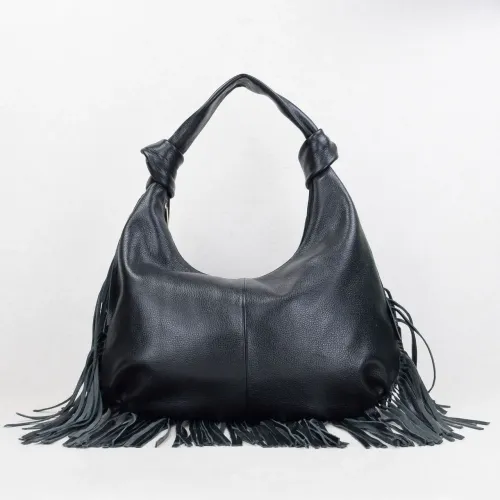 Bolsa couro com franjas linda nova