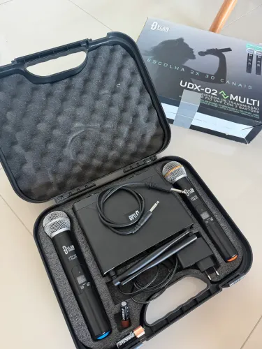 Microfone Sem Fio Duplo UHF - Dylan UDX-02 Multi
