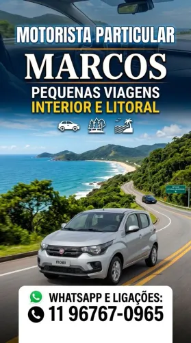 Motorista Pequenas viagens litoral e interior .24h
