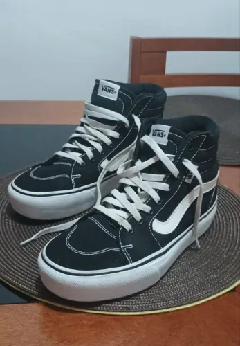 tênis vans sk8 - hi preto e branco