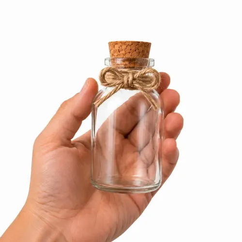 Garrafinha De Vidro 100ml Com Rolha Natural E Sisal Para Temperos E Lembrancinhas