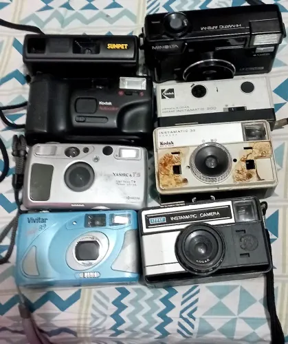 Lote de cameras analógicas, bom estado porem sem teste (kodak, etc)