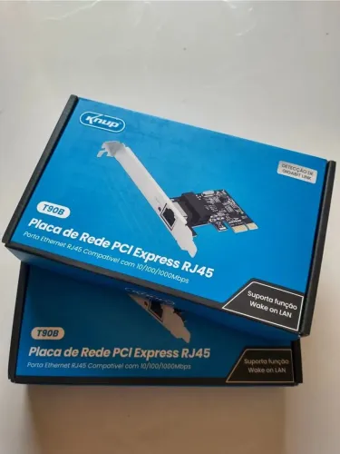 Placa de Rede PCIe Gigabit Knup KP-T90B RJ45 10/100/1000 Mbps + Wake-on-LAN (Nova)