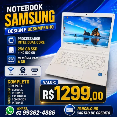 Notebook Samsung Desing e Desempenho Garantia Parcelo no cartão