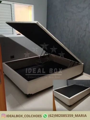 BOX BAU CASAL INTEIRO BLINDADO NA MADEIRA DE EUCALIPTO 138*188