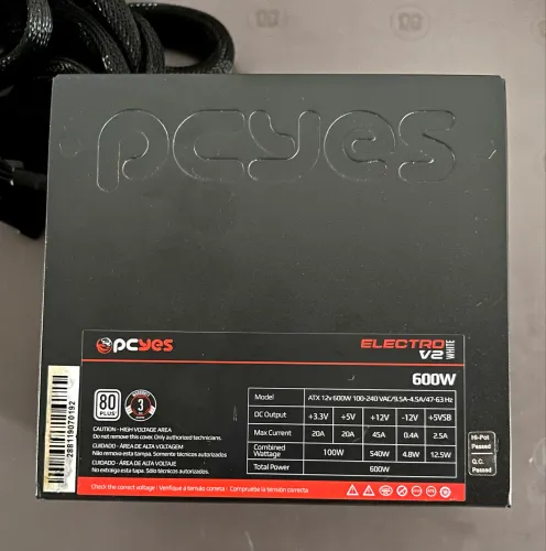 FONTE PCYES 600W 80 PLUS 