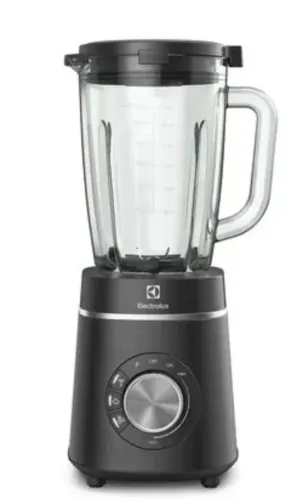 Liquidificador preto, 127v, 1200w, 1750L, copo de vidro, TruFlow Power.