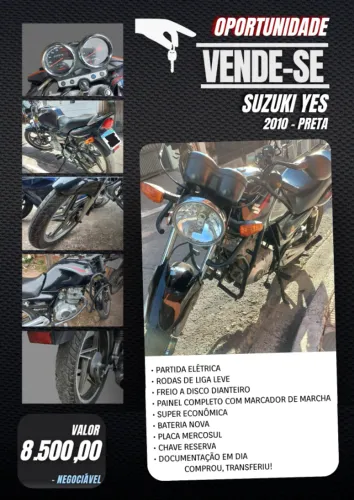 Vendo minha Suzuki Yes 125 - 2010 Preta