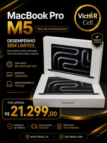 MacBook Pro M5 Tela de 16 | Chip Pro | 24GB RAM