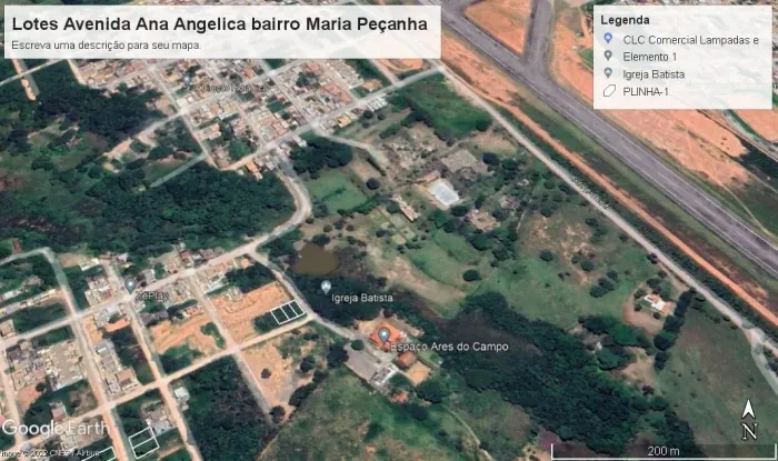 3 lotes de 288m2 no bairro Maria Peçanha (próximo ao aeroporto)