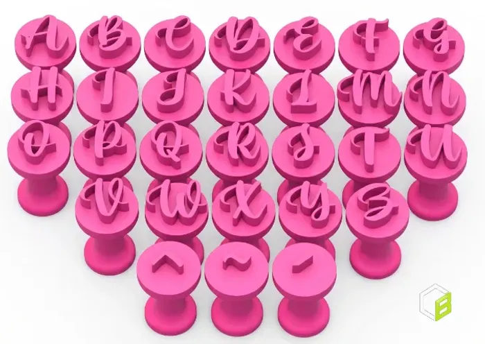 Kit Carimbos Para Doces 29 Peças Tema Alfabeto