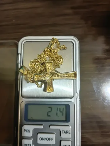 Cordão cadeado prata , banhado a ouro 18k
