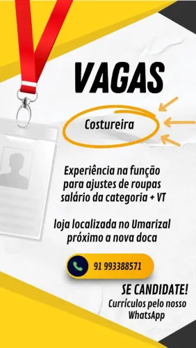 Vaga para Costureira
