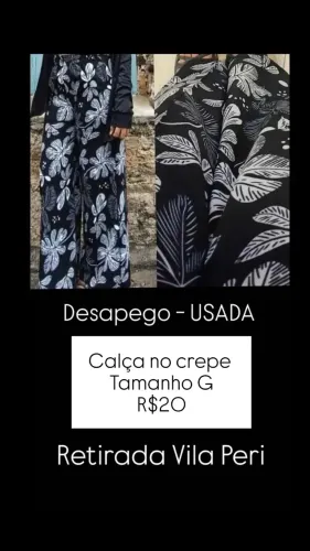 Calça crepe tamanho G R$20 USADA