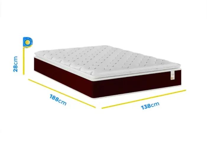 Cama Box Casal (Box + Colchão) Plumatex de Mola - Ensacada 53cm de Altura