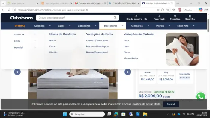 Colchão Ortobom Casal Novo