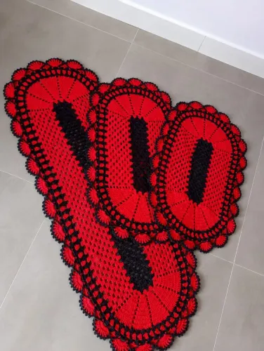 Conjunto De Tapetes De Crochê