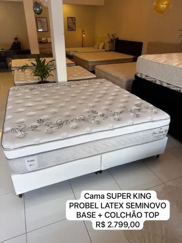Cama SUPER KING PROBEL LÁTEX SEMINOVO - ENTREGO