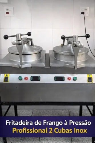 Fritadeira Industrial de Frango à Pressão 2 Cubas - Ideal Delivery