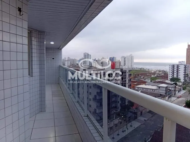 Apartamento para Aluguel na Caiçara (Fundo) com Varanda Gourmet e Vista Mar