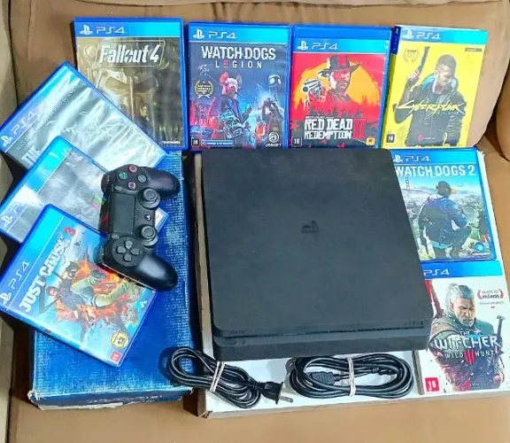 Playstation 4(PS4) Slim + 9 Jogos