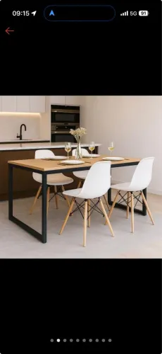 Kit Mesa Industrial 120x80 + 4 Cadeiras Eames - Conforto e Estilo