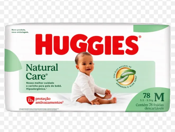 Fralda Huggies Natural Care Tamanho M 78 Unidades Descartáveis