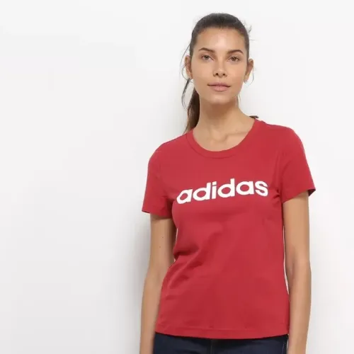 Camiseta Adidas Estampa Logo Slim Feminino
