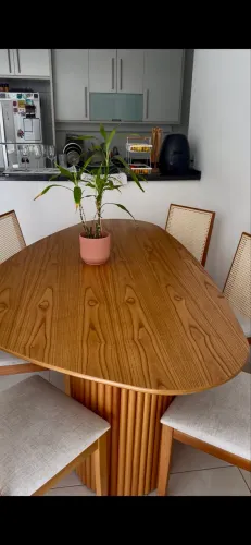 Mesa de Jantar Orgânica 6 Lugares 200x100cm - Madeira Maciça