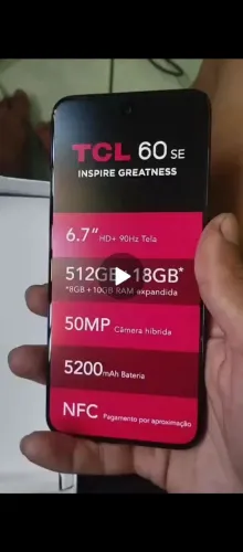 Estou vendendo celular TCL 60 muito bom único dono 